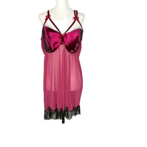 DREAMGIRL Fuschia Negligee Slip 3XL